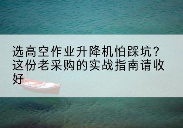 田林高空作业升降机厂家推荐-选高空作业升降机怕踩坑？这份老采购的实战指南请收好