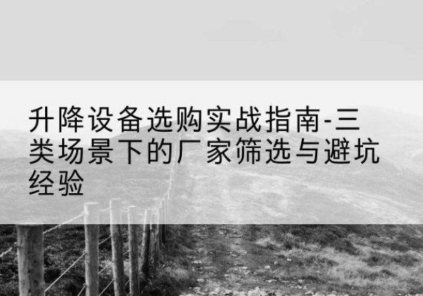 田林移动式升降机厂家推荐-升降设备选购实战指南-三类场景下的厂家筛选与避坑经验