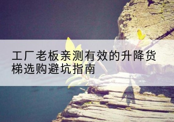 田林升降货梯怎么选-工厂老板亲测有效的升降货梯选购避坑指南